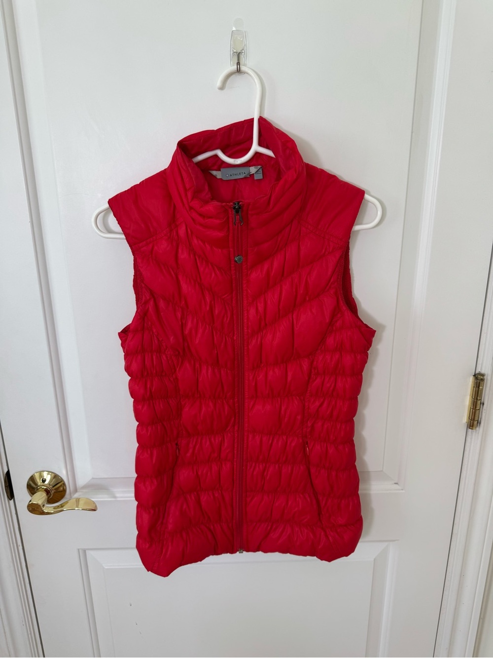 Athleta Red Down Filled Puffer Vest Small